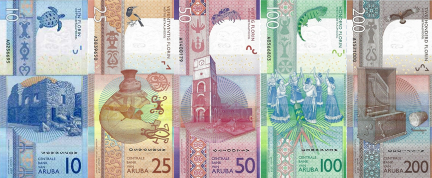 PN21a-PN25a Aruba 10-200 Florin (5 Notes) (2019)